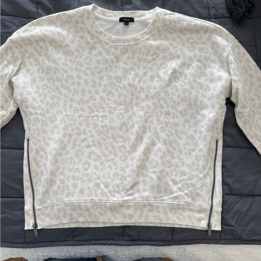 Rails White Leopard Print Sweater